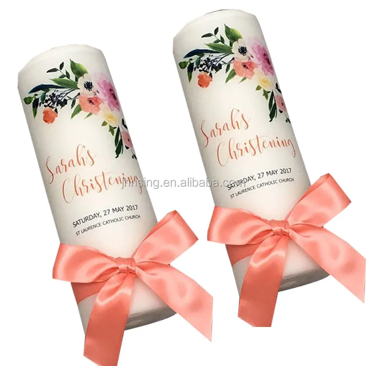 christening baby candle customized