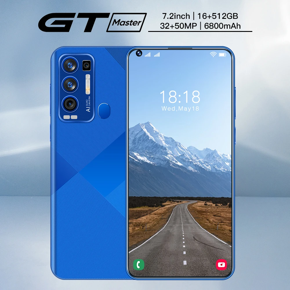 New GT Master 7.2inch Screen Phone 4g Smartphone 16gb Ram+512gb Rom Large Capacity Dual Sim Mobile Phone Android Mobile Phone