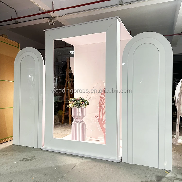 Wedding Stage Background Decoration White Square Acrylic Backdrop