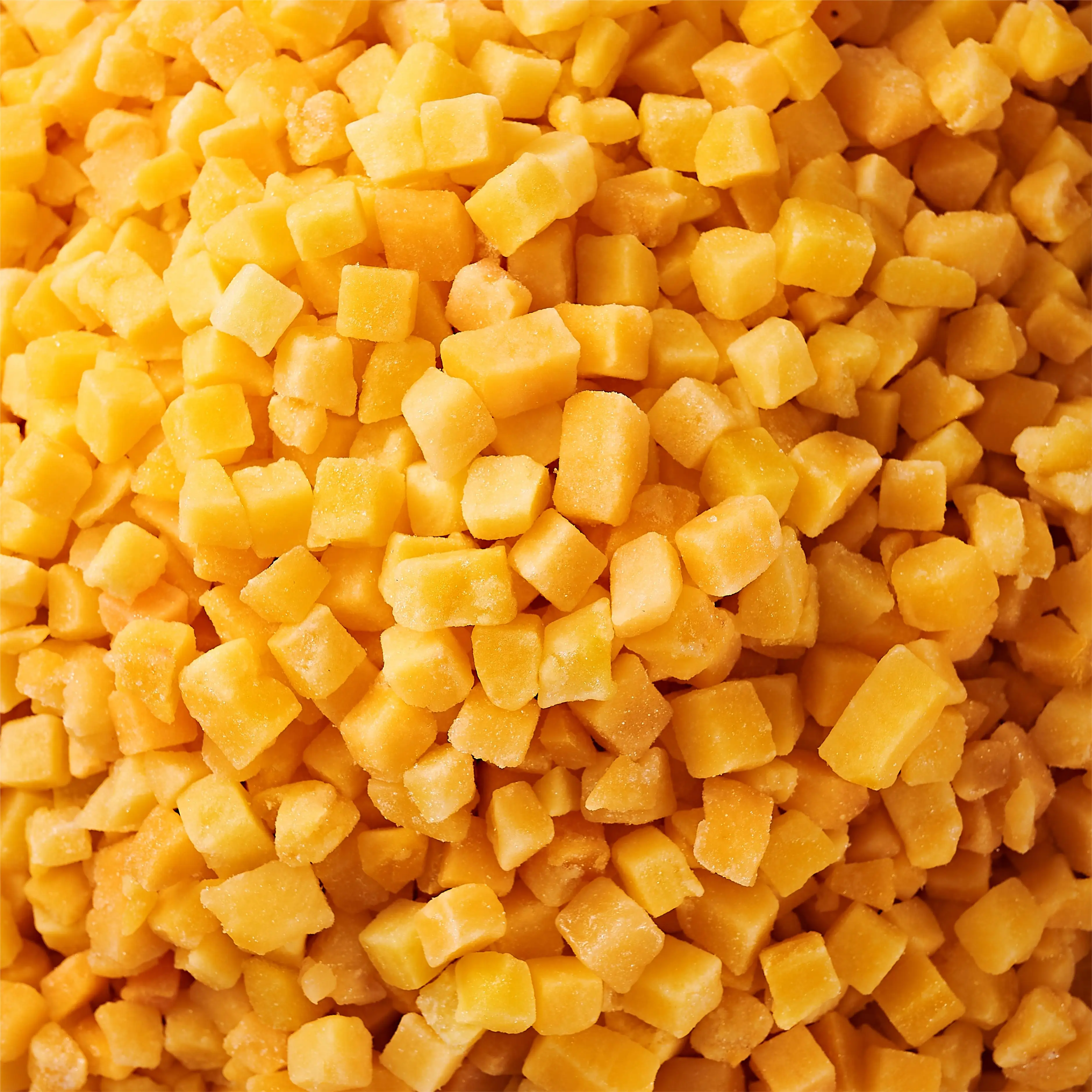IQF Wholesale fruit frozen yellow peach dices Quick frozen high-quality yellow peach dices