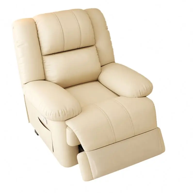 Luxury Recliner Sofa Multi-Functional Rocking Chair Single Grey Leather Gel