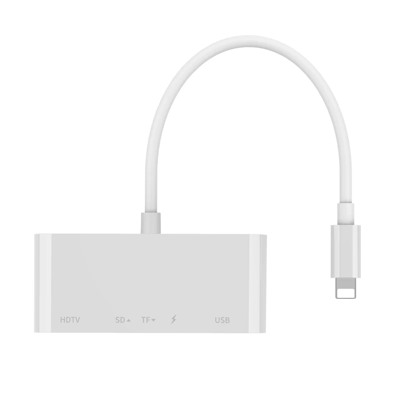  Адаптер-концентратор с поддержкой Youtube SD TF HDTV USB 8PIn считыватель зарядное устройство адаптер для iPhone