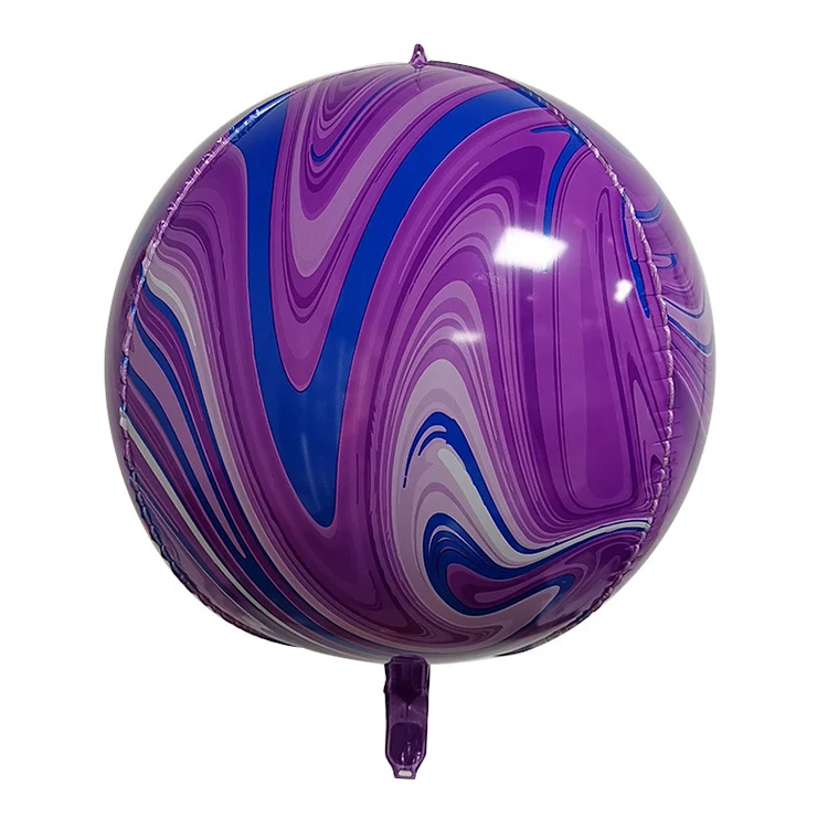 Wedding Party Event Decoration Ballons 22 Inch Helium Mylar 4D Round Marble Pattern Balloons