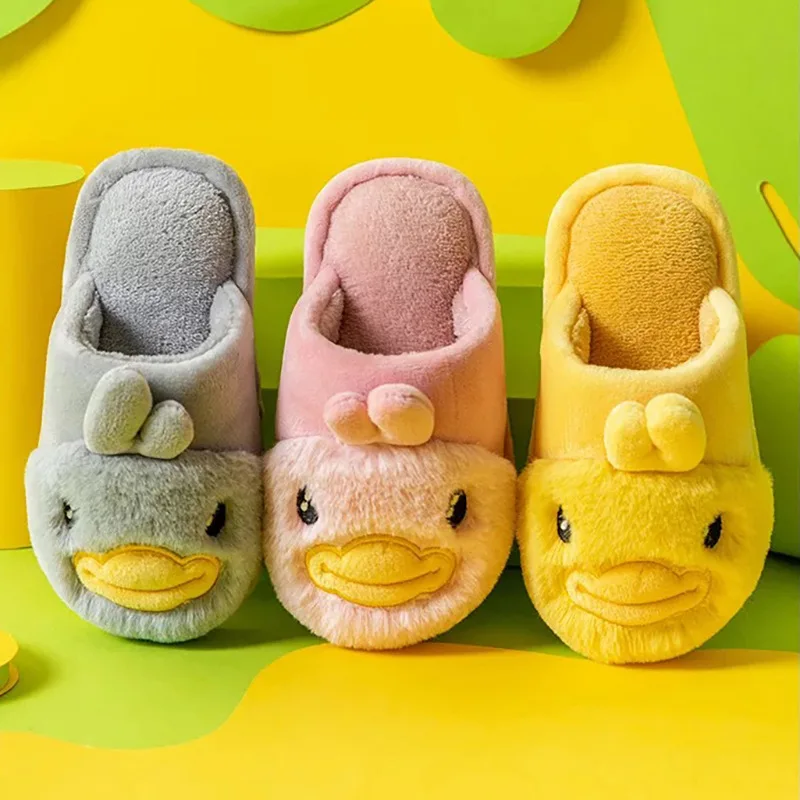 Wholesale Cute Cotton Slippers Shoes Lightweight Flat Soft Sole Casual Shoes Non-slip Slides Bedroom Fur Slipper for Boys Girls