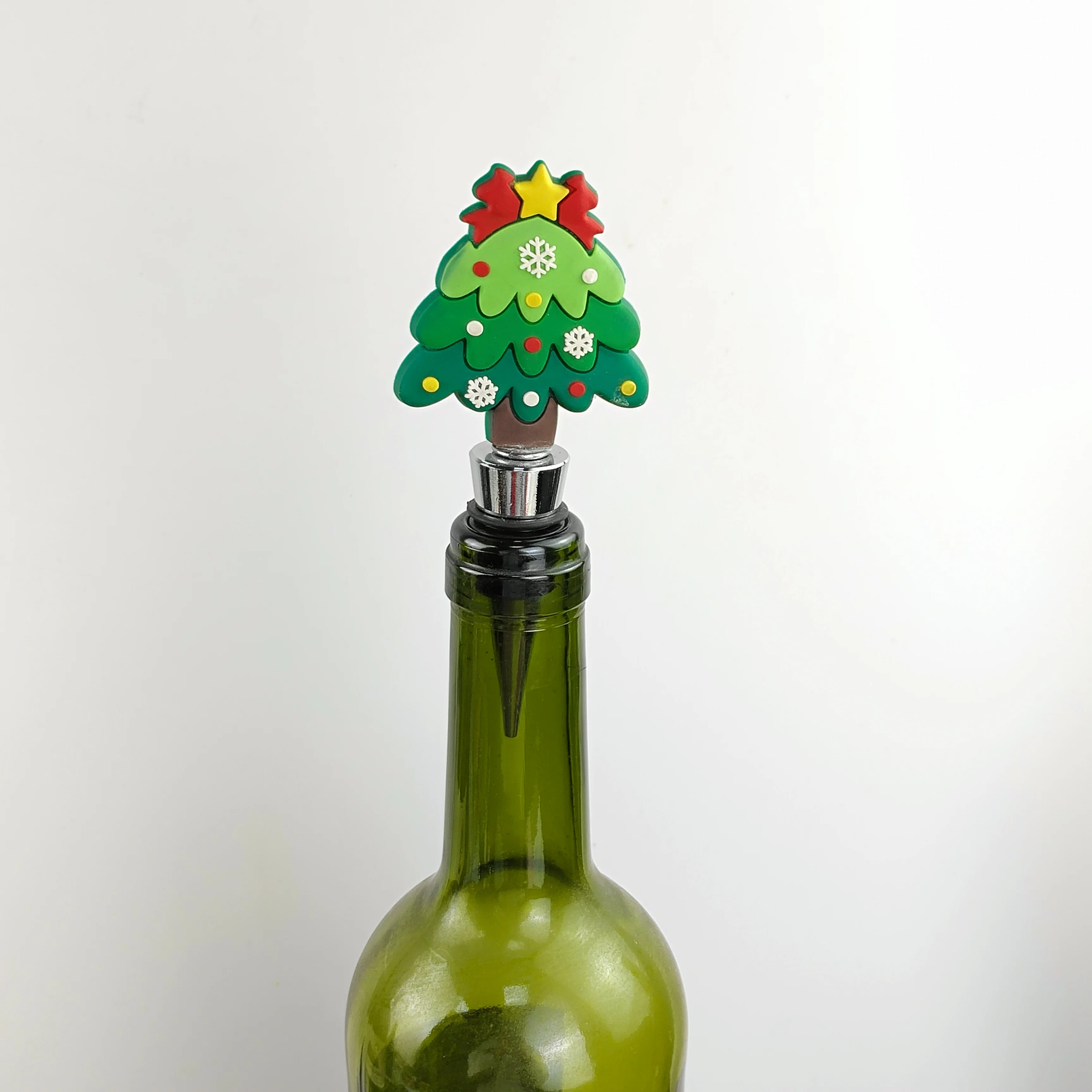 Christmas Tree Design Bottle Seal With Card Holiday Gift Kitchen Wineware Champagne Stopper