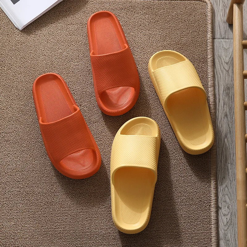 
Summer Household Female And Male Couples Cheap EVA Slides Non-slip Indoor Thick-soled Women Bathroom Slippers 