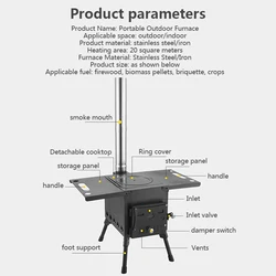 Wholesale Portable Grills For Sale Foldable Camping Cooking Outdoor Small Mini Heating Wood Burning Bell Tent Stove