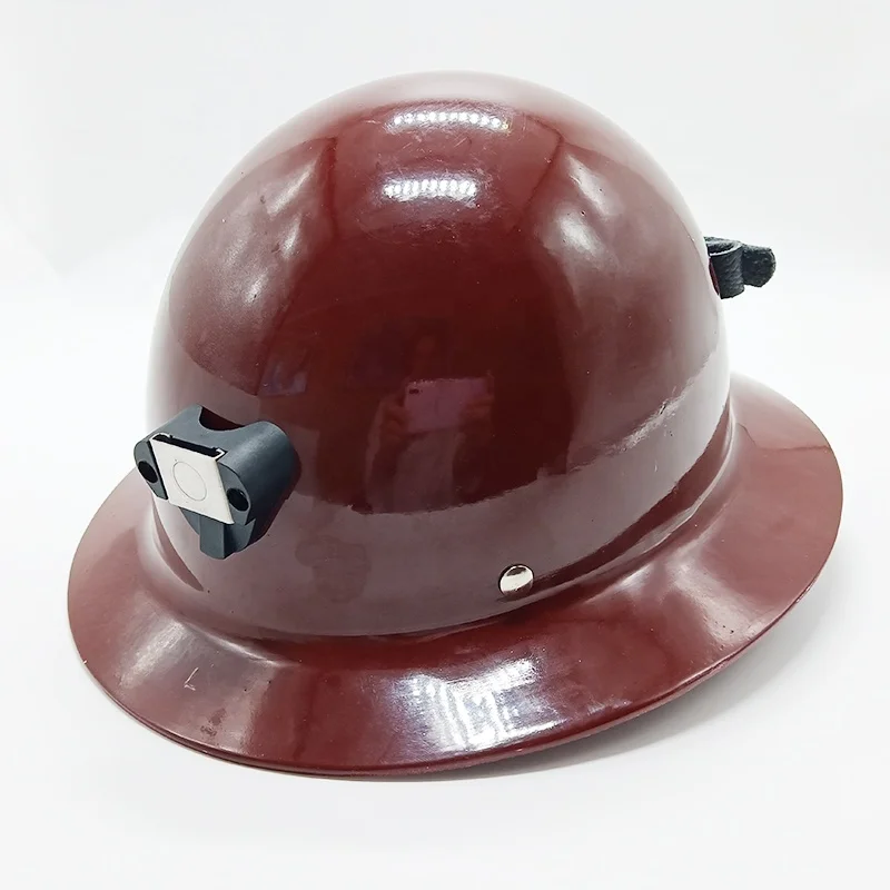 Fiberglass Plastic Electric Safety Helmet Full Brim Hard Hat Ratchet Fas-Trac Bump Cap Construction Industrial American Brown