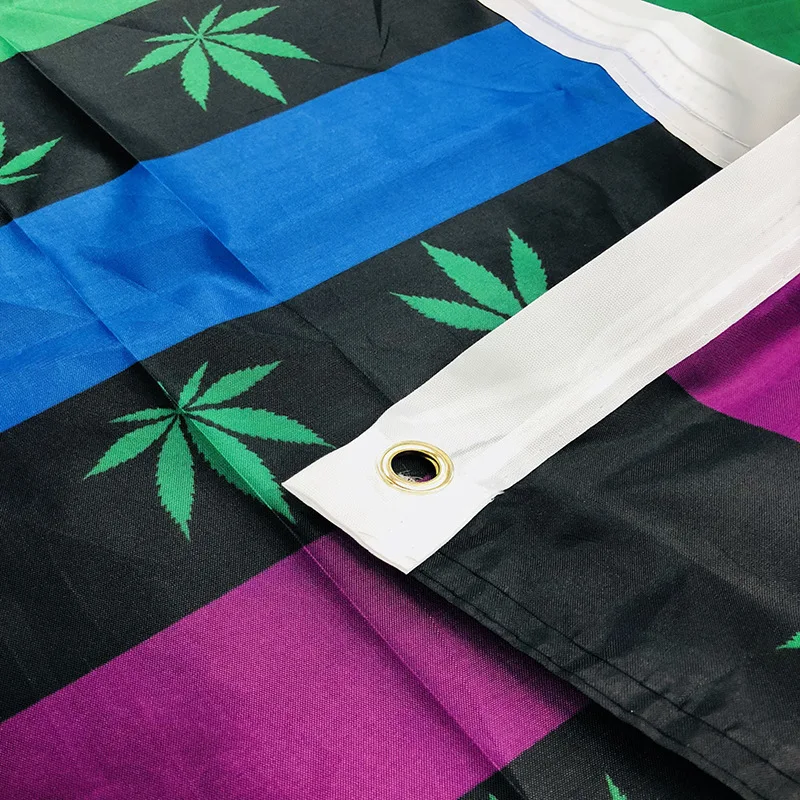 holiday flag American  90 * 150cm marijuana leaf rainbow pride weed flag