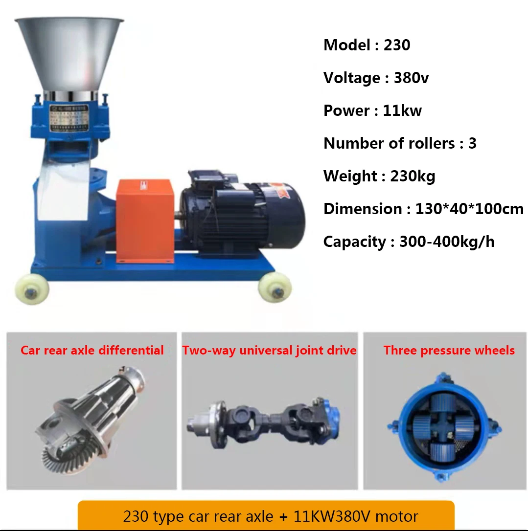 cheap 2.5mm 3mm 4mm 5mm poultry fish feed processing machines 220v/380v animal feed pellet machine for sell with Grinding disc