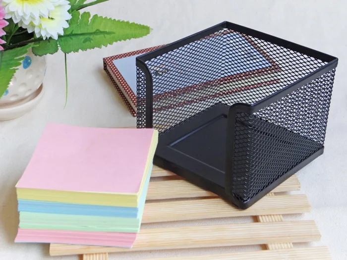 Multi-color Pack-3 Square Types Office Storage Metal  Box  Organizer  Mesh  Metal Memo Holder