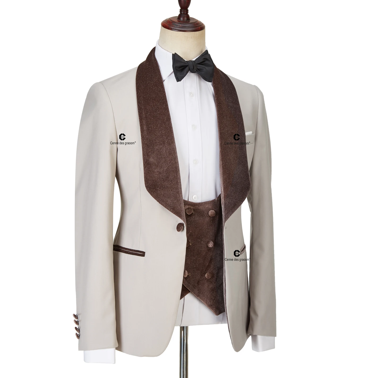 C-D-G Latest Coat Design Men Suits Tailor-Made Tuxedo 3 Pieces Blazers Wedding Party Singer Groom Costume Homme Blue