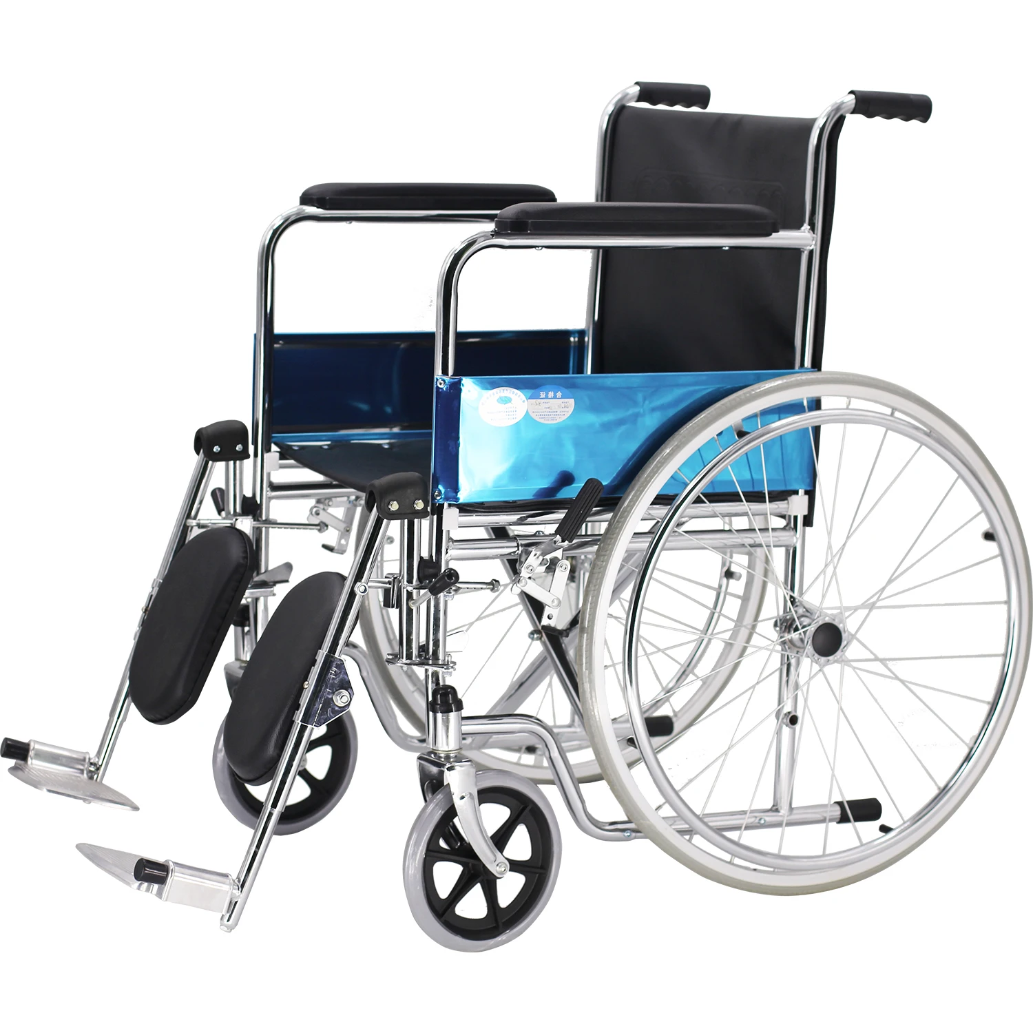 Portable Adult Wheelchair Steel Carbon Wheelchair Fixed Armrest Wheelchair