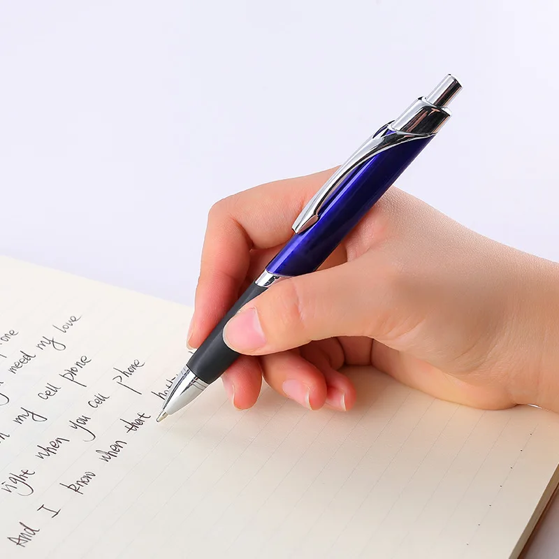 High Quality Rubber Grip Metal Ballpoint Pens Promotion Customized Pen Logo Click Triangle Ball Point Pen