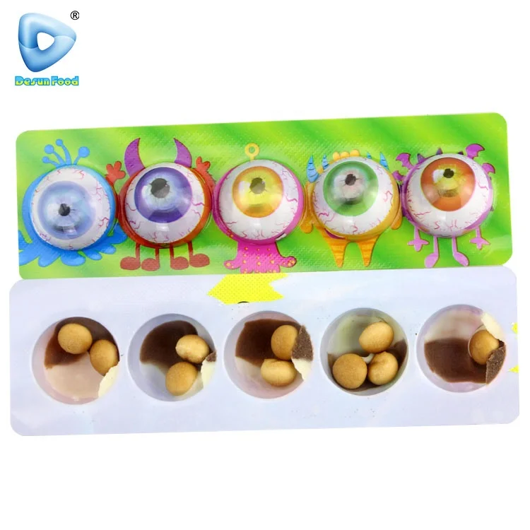 Hot Sale Wholesale Mini Halloween Eyeball Sweet Chocolate With Biscuit
