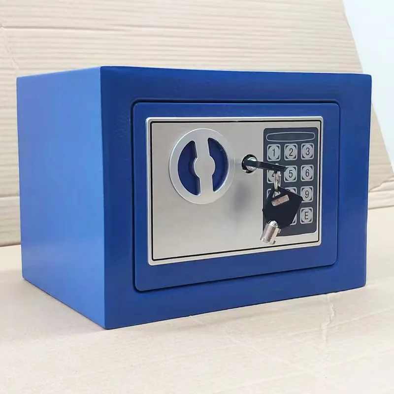 Hot selling safe with digital password lock, small electronic mini deposit key, office and household metal safe