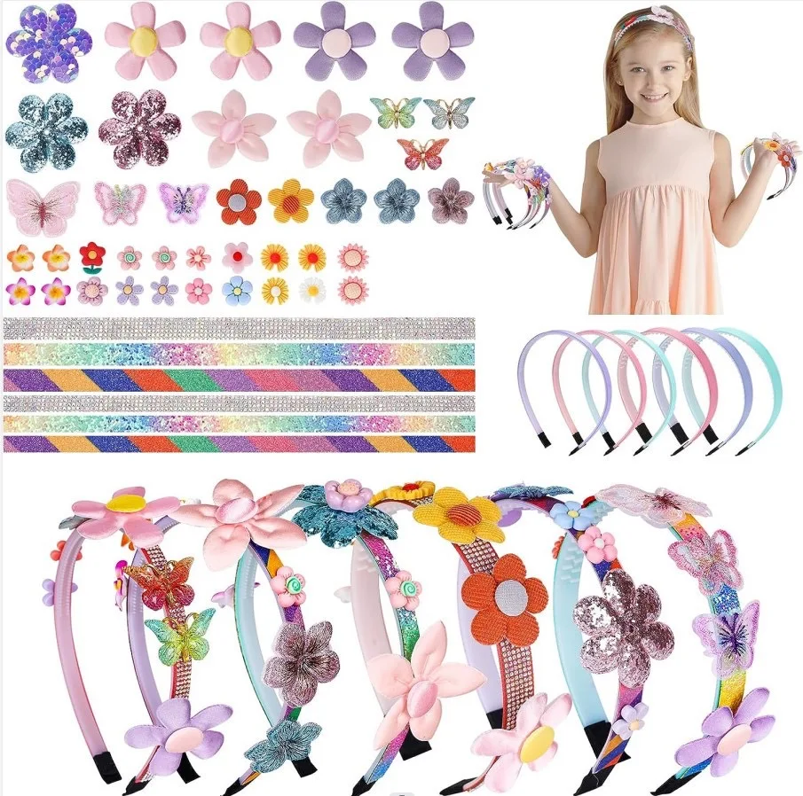 Wholesale diy Fashion headband manual material set Making Kit for kids Girls DIY toy hair accessories combination Gift