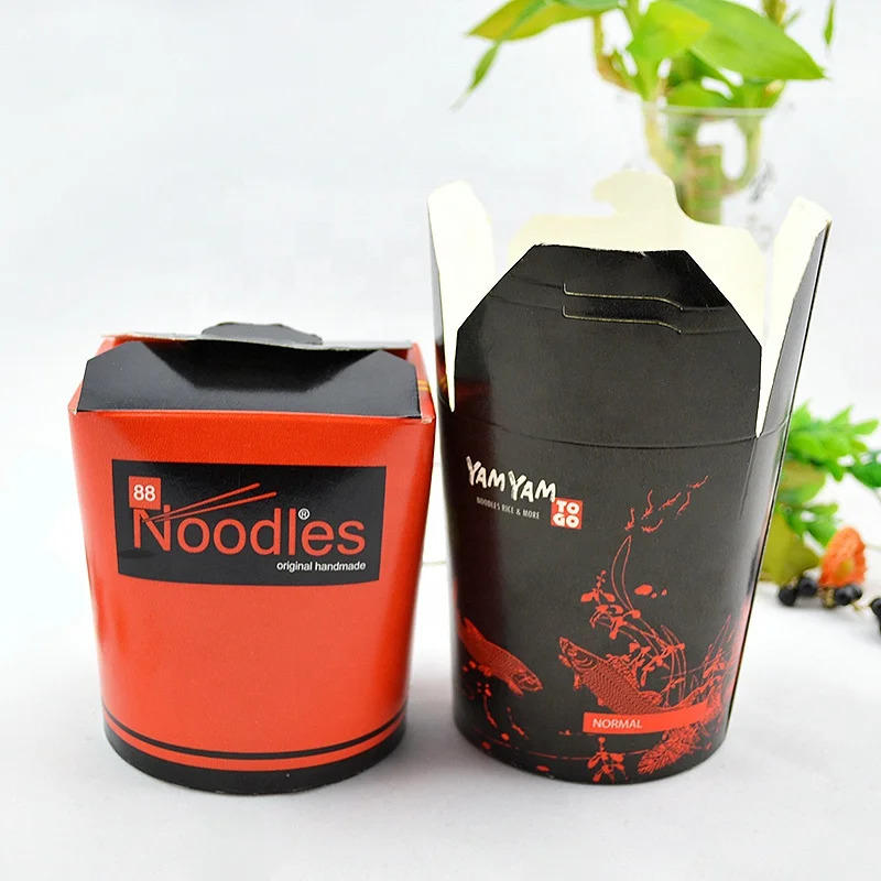 Customizable Chinese Food Take-Away Packaging Boxes Kraft Paperboard round Rectangle Shapes for Lunch Rice Noodles Packaging Box