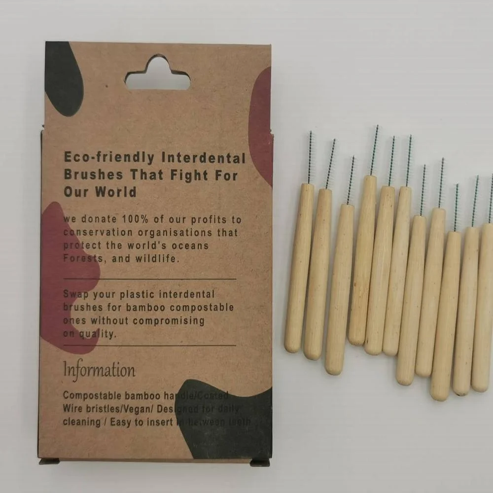 
2020 best selling straight bamboo interdental brush cheap interdental brushes 30pcs/pack 