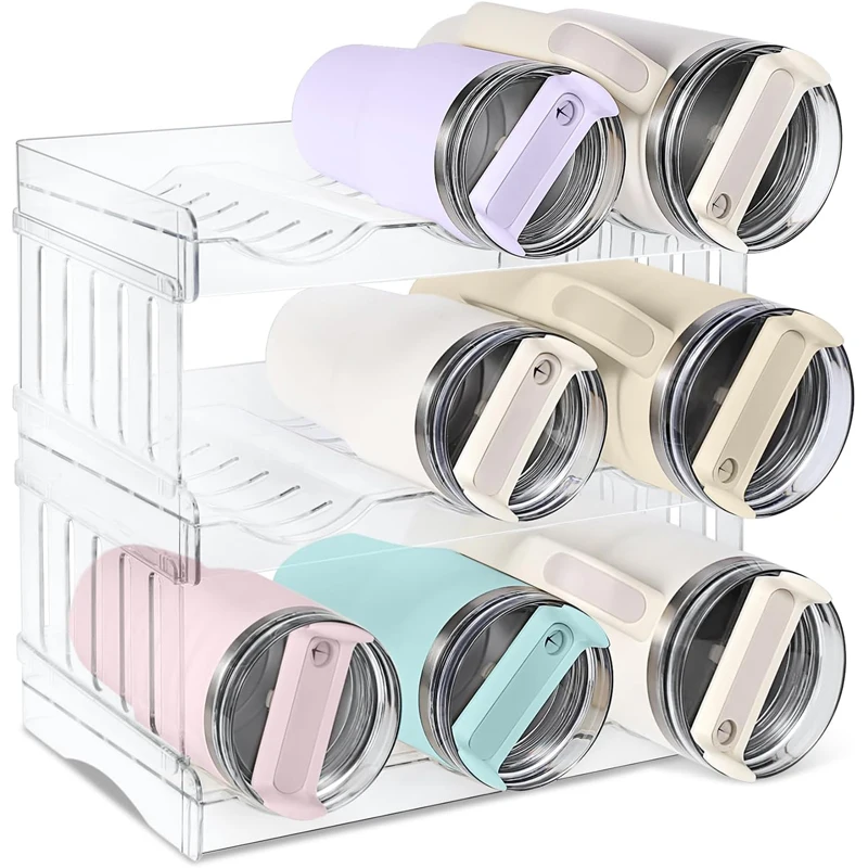 40 OZ Tumbler Storage Organizer Holder Stackable Cup Organizer for Cabinet Kitchen Organizers and Storage for Cup Accessories