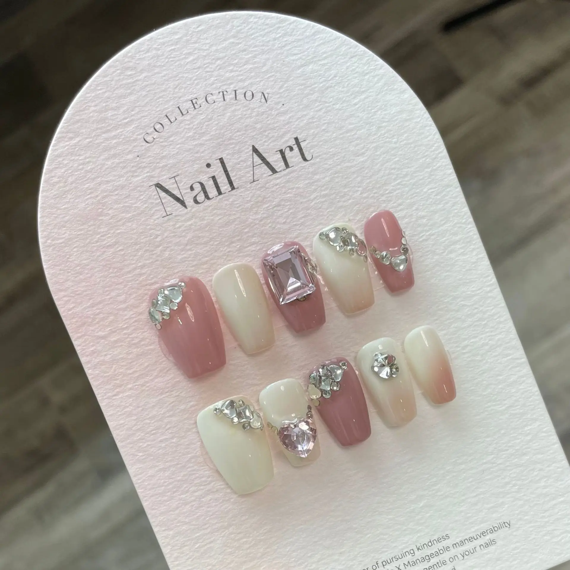 Rhinestone Nail Supplies OEM Custom Short Acrylic False Nail Gel Wholesale glazed donut press on nails