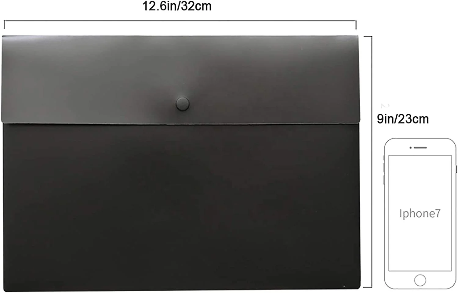 File Folder Pockets File Jacket Plastic Envelope Flat Document Letter Organizer with Snap Button Closure A4 Letter Size