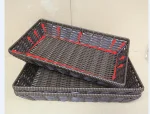 Fruit rack with stacking basket multi-layer rattan woven wooden trays large and small circular display basket pallet