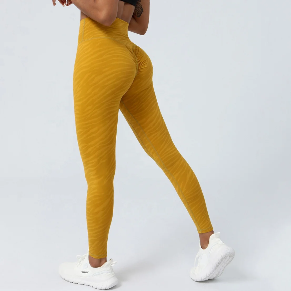 Women High Waist Soft Comfort Lightweight Quick Dry Scrunch Back Zebra Leggings