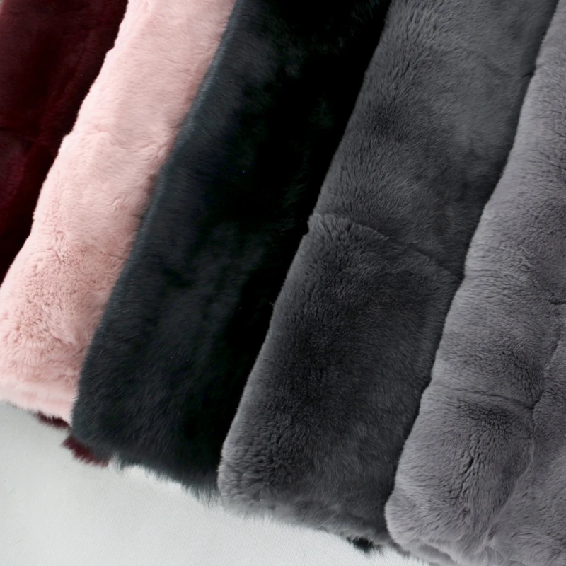 Factory price genuine 100% real solid color rabbit fur skin plate