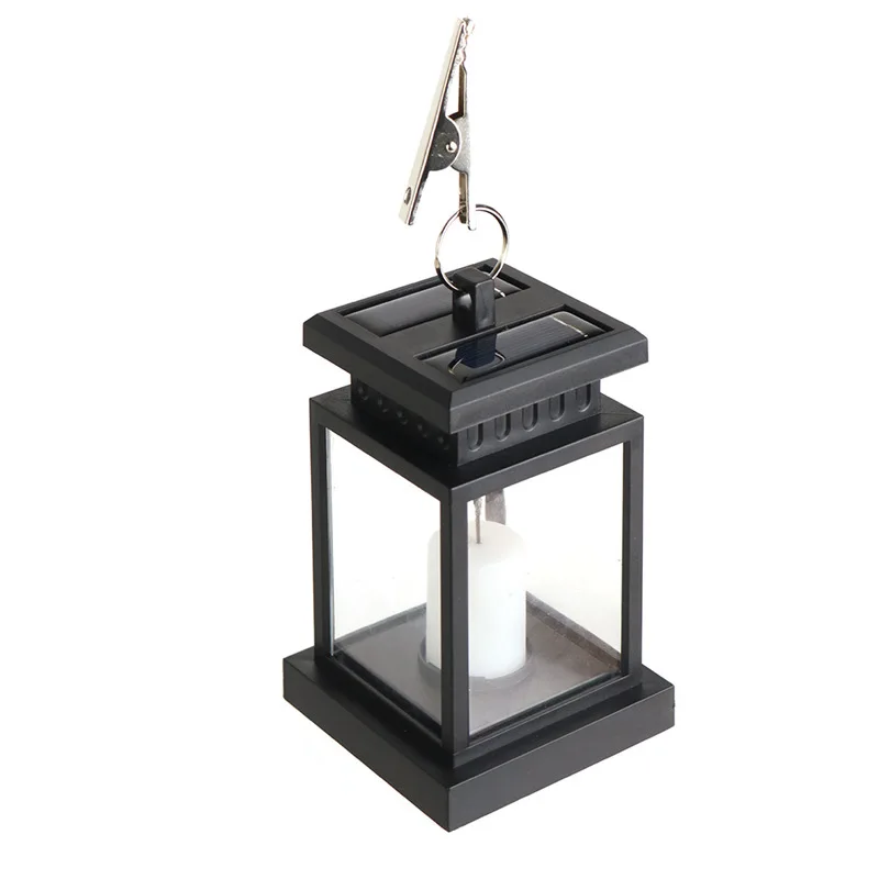 Snowproof LED Solar Lantern Light Flickering Candle Outdoor Lighting Hanging Smokeless Solar Lantern for Camping Garden