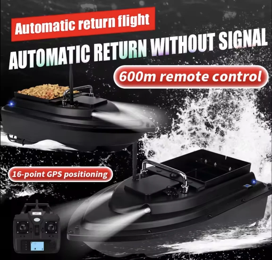 Fishing 600M Distance Remote Control Gps Bait Boat 16 smart GPS Positioning Points Carp Fishing Boat