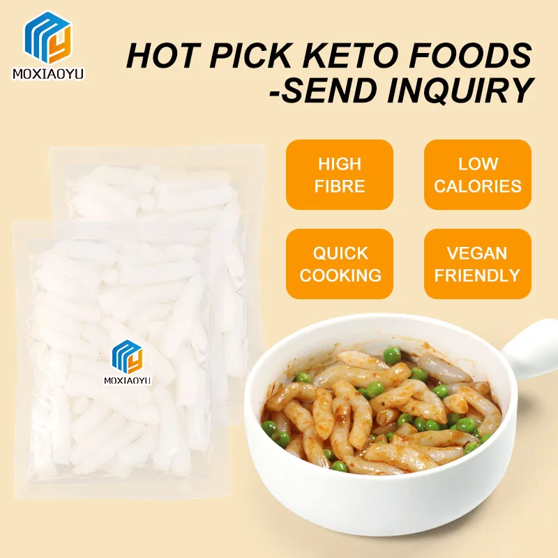 Moxiaoyu Low Price China Keto Friendly Korean Shirataki Fried Rice Cake Spicy Flavor Diabetic Food   Konjac Rice Cake