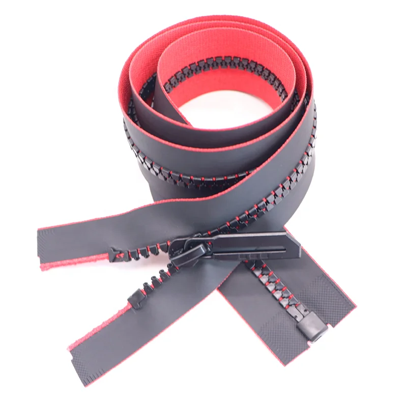 KY Factory direct sale clothing bag accessories fashion design puller zipper open end zipper waterproof resin zipper