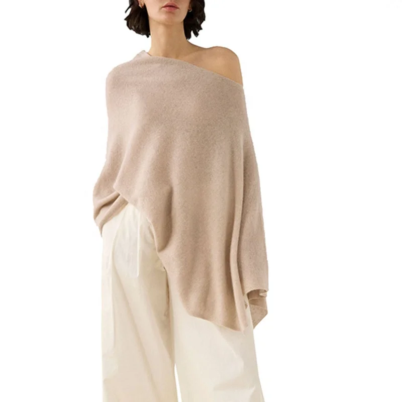 Autumn Cashmere Fashion Cape Knitted Ladies Cashmere Cape Scarf Wholesale Ladies Cashmere Cape Women Adult Shawl Winter 30PCS