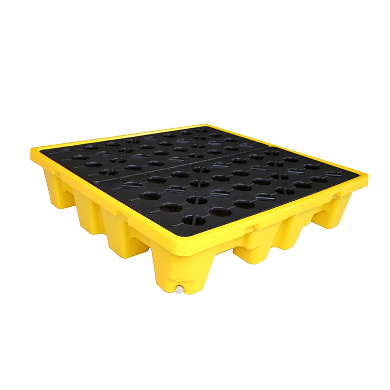 virgin hdpe yellow detachable large size plastic four 4 drums ibc spill pallet