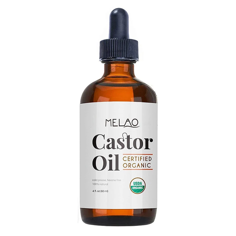 Wholesale MELAO Organic Castor Oil Stimulate Growth for Eyelashes Eyebrows Hair Skin Moisturizer Oil Eyelashes Growth Hair