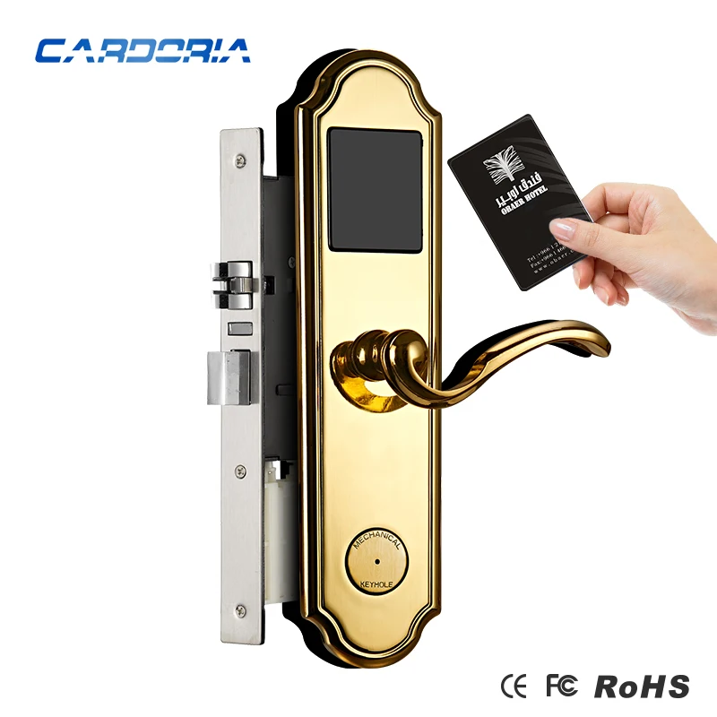 Hotel equipment rfid hotel door sensor lock with hotel key card encoder