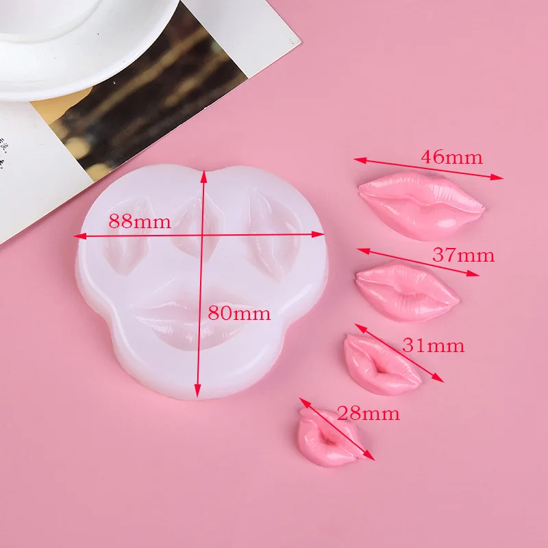 Fusimai Kiss Collection Fondant Candy Silicone Mold Lips Fondant Molds 3D Lip Cake Topper Silicone Mold