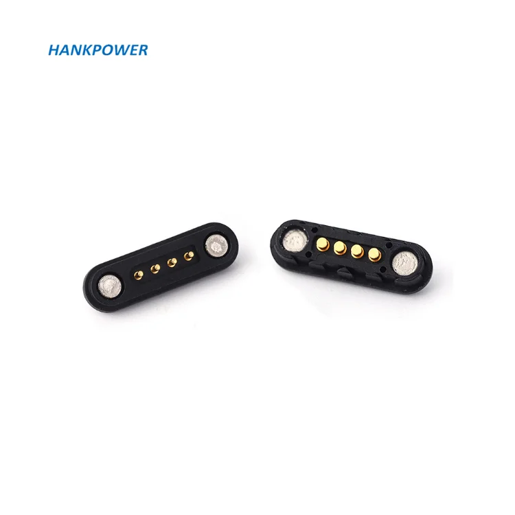 Brass 4 Pin Pogo Pin Magnetic Electronic Connector For PCB Contacts 4Pin Magnetic Connectors