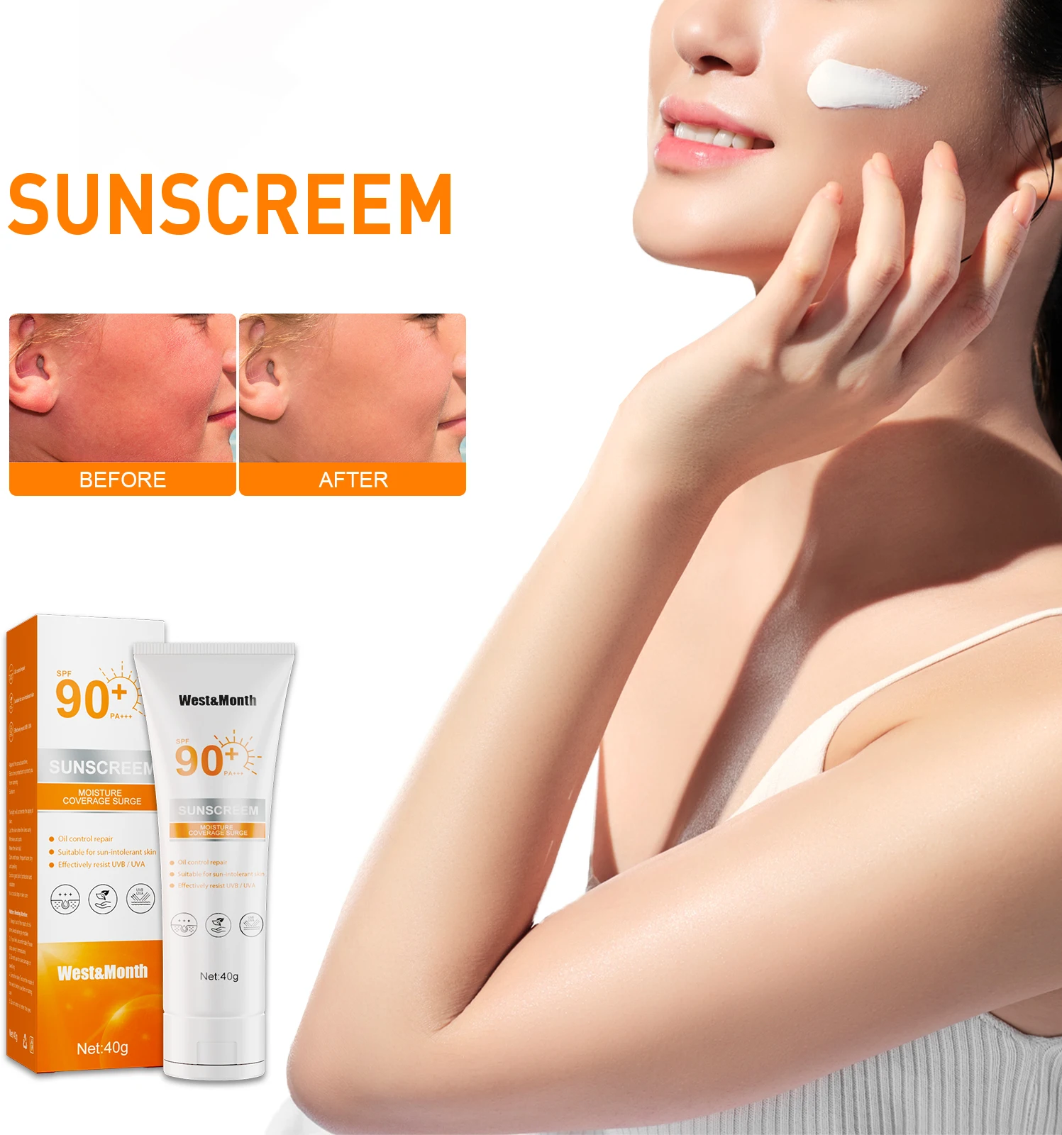 Корейский солнцезащитный лосьон для лица с корейским Spf 90, отбеливающий, солнцезащитный лосьон с логотипом на заказ, Солнцезащитный блок, увлажняющий солнцезащитный крем