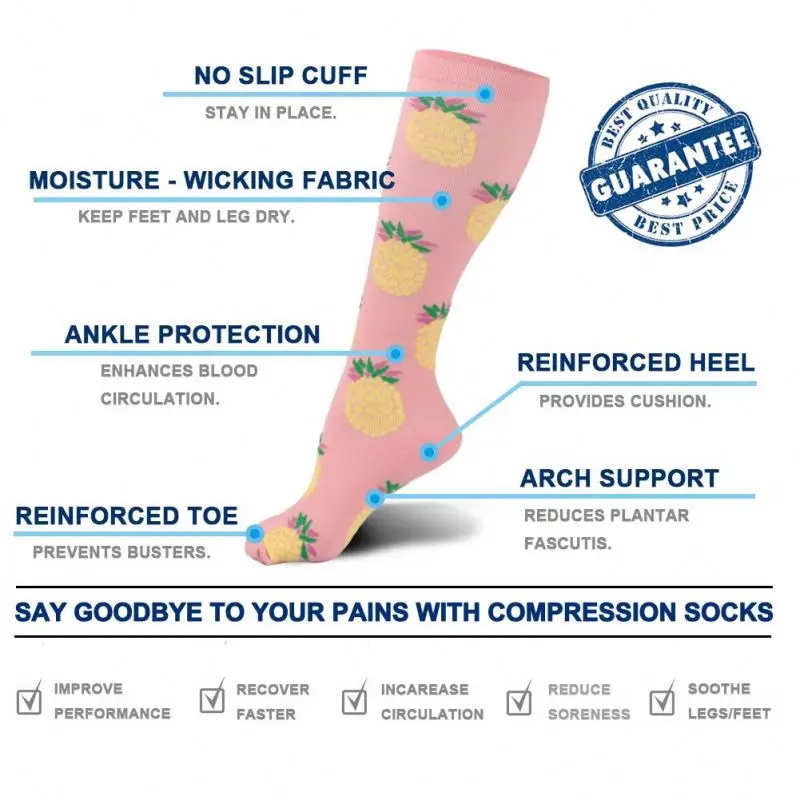 
Daily Life Fashion Girl Women Pink Cute Long Compression Socks 