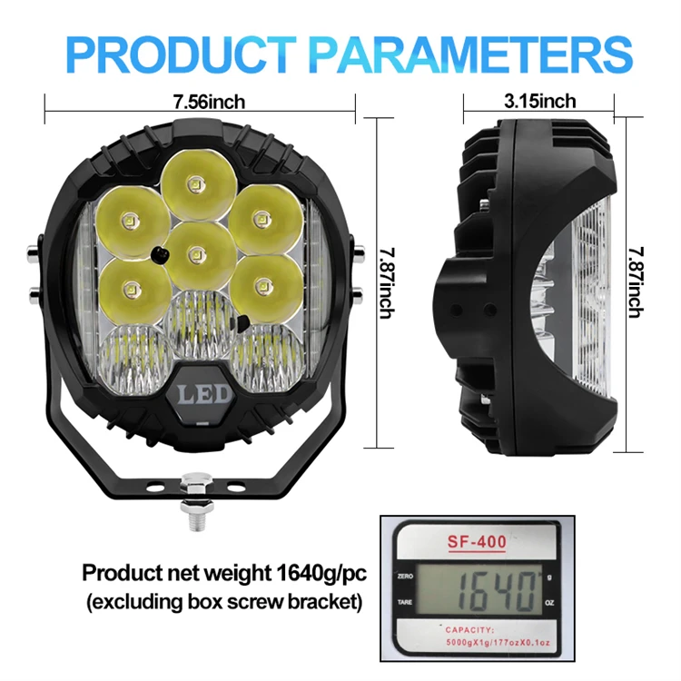 truck accessories 9 inch led headlight 3 sides super bright white yellow work light fog driving lamp led fog lights for truck