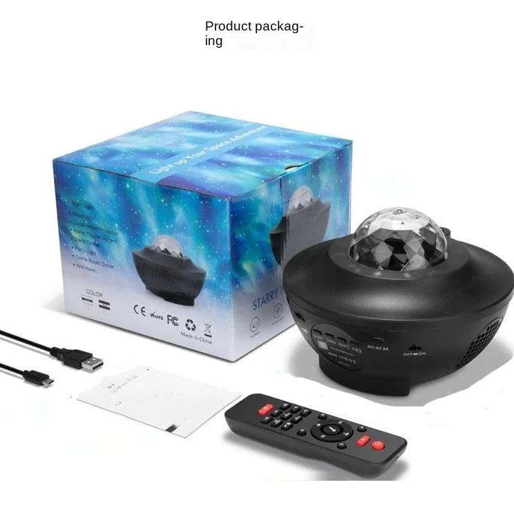 Star Projector Night Lightsbluetooth Laser Ambiance Light Water Ripple Ocean Usb Music Romantic  Night Light