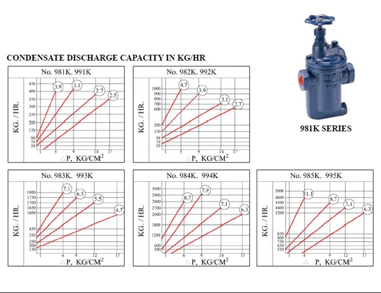 981K Model  Industrial Cast Iron Inverted Bucket Steam Trap With Bypass Valve