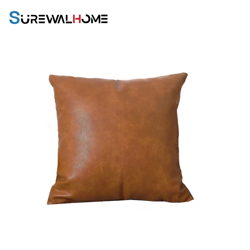 SUREWALHOME, набор из 2 декоративных наволочек из искусственной кожи, Современные однотонные подушки, роскошные наволочки