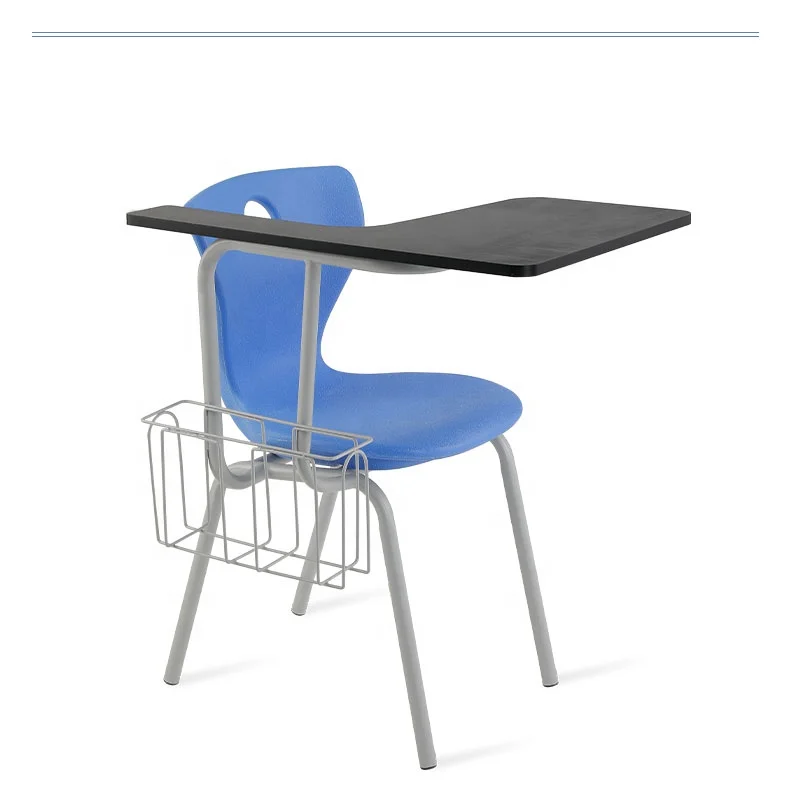 Modern Design School Training Chair with Table Factory Price Plastic Student Desk Chair Set with Writing Tablet Wood