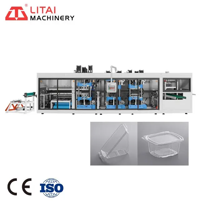 New Custom made Fully Automatic Fast Speed PP Sheet Manual Servo Drive System Thermoforming Machine China
