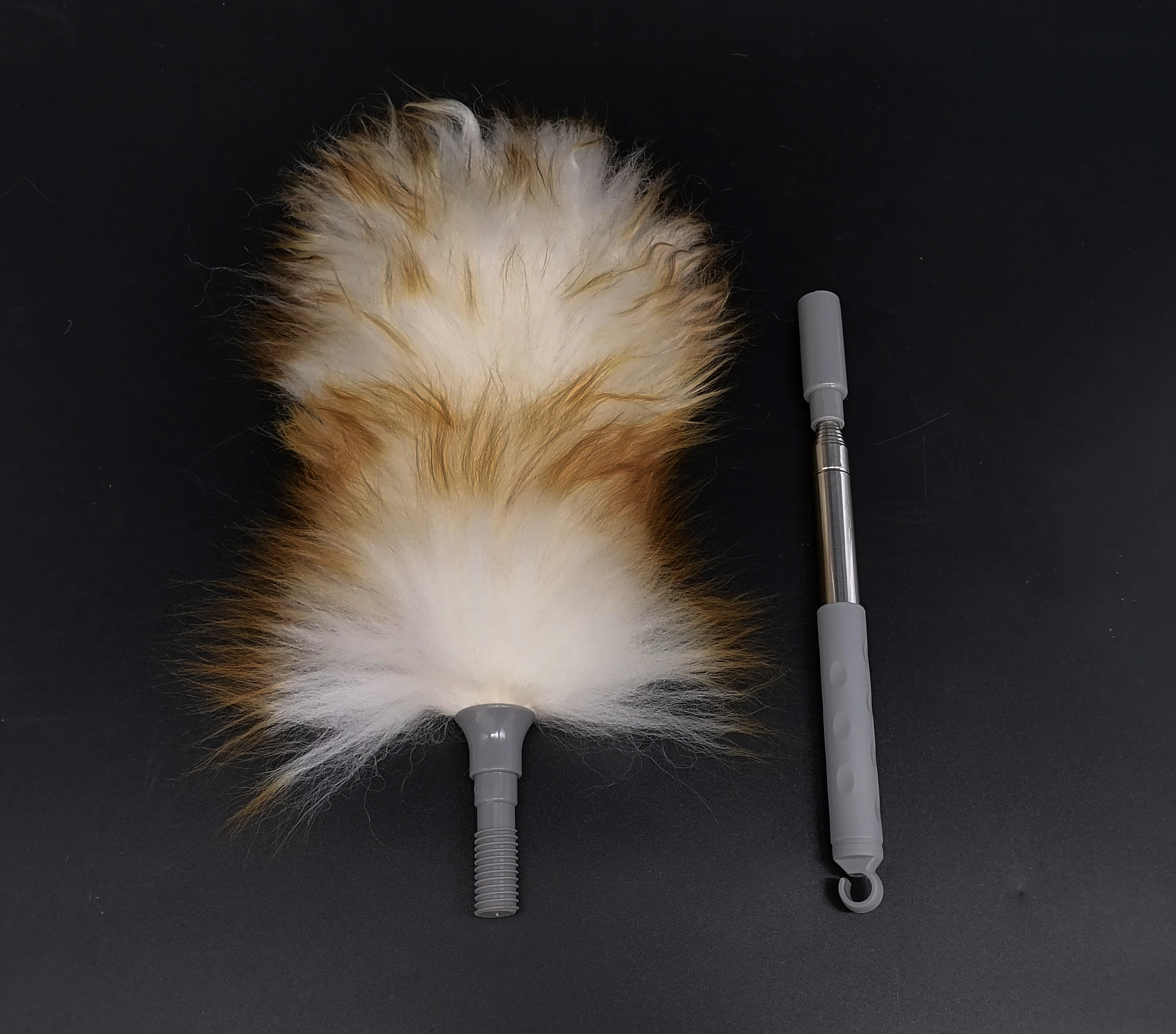 wool cleaning duster cleaner with telescopic extendable stainless steel pole wool flexible duster