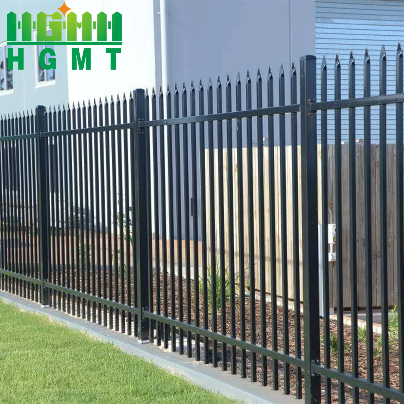 6 Ft Outdoor Garden Security Square Tube Designs Modern Wrought Iron Zinc Steel Tubular Perimeter Fence Panel