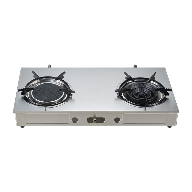 China luxury table kitchen appliances home silver 2 burner tops gas stove